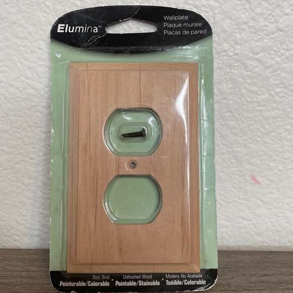 elumina Wall Decor Elumina Unfinished Wood Wallplate Two Electrical